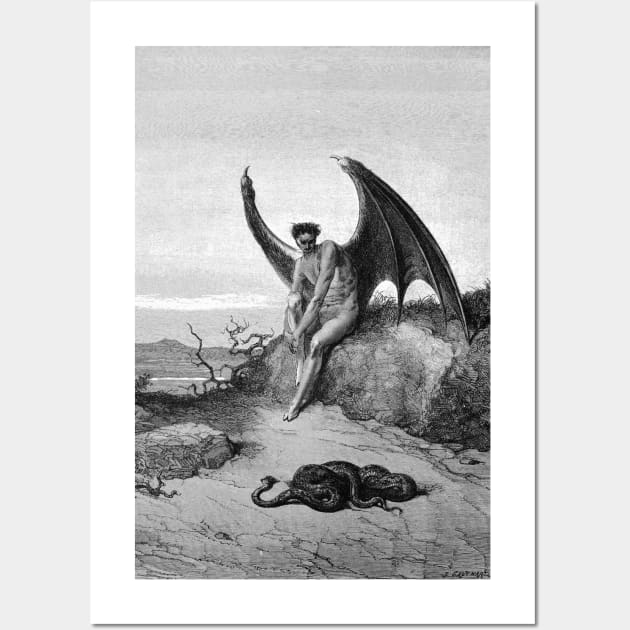 Lucifer the Fallen Angel | Paradise Lost | Satanic Art Wall Art by WearSatan